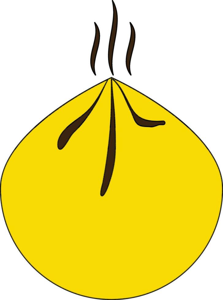 chino bola de masa hervida icono en amarillo color con ataque. vector