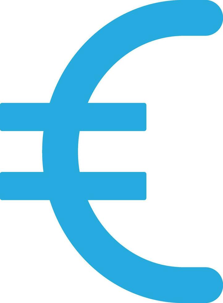 Vector euro sign or symbol in flat style.