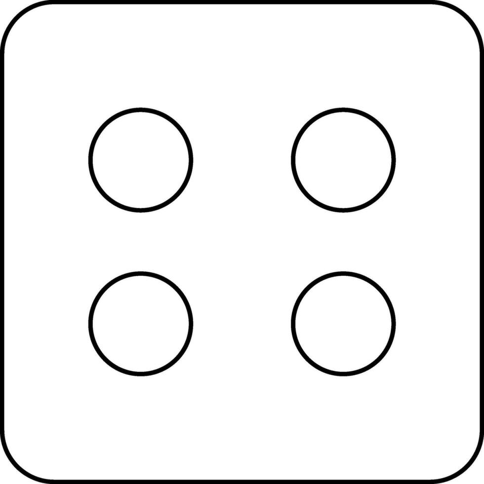 Dice icon with four number in stroke for game concept. vector