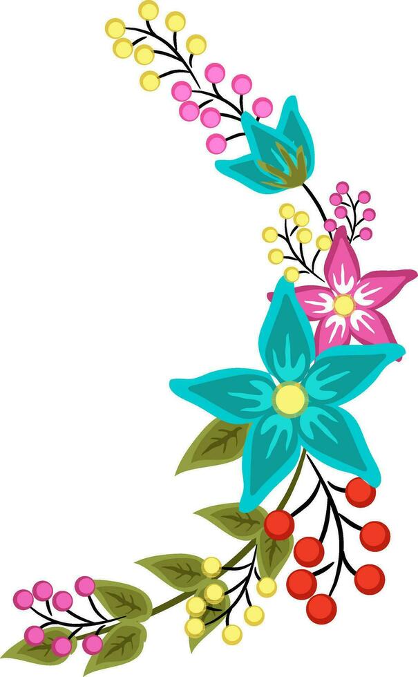 Branch of beautiful flowers. vector