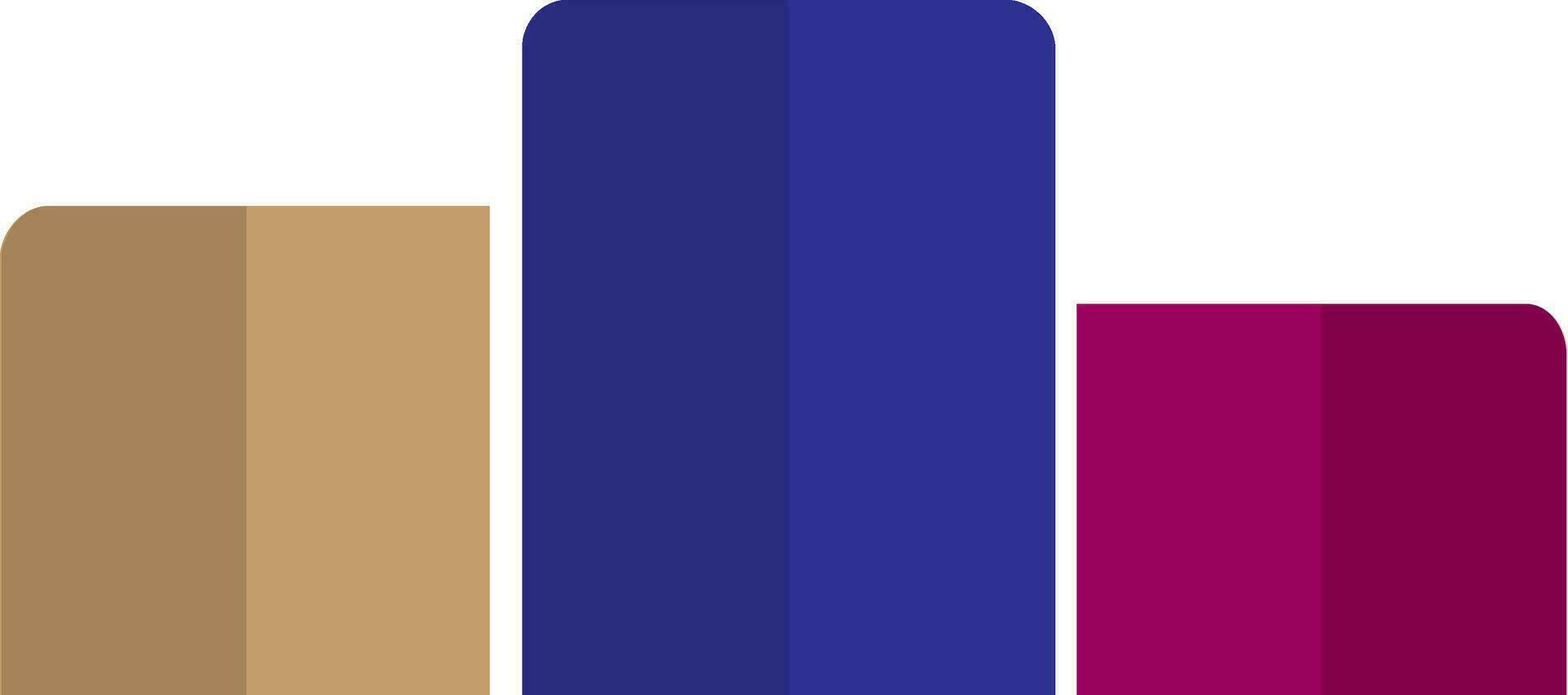 Podium made by blue, pink and brown color. vector