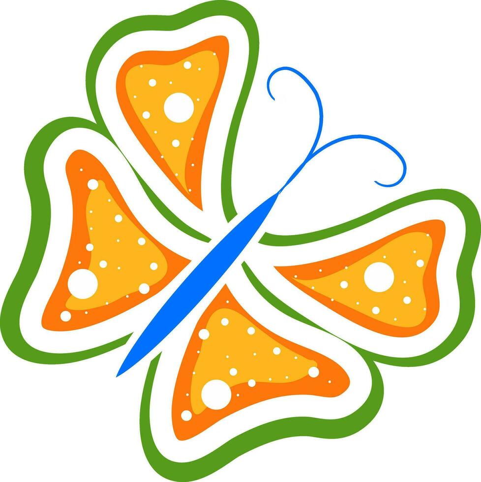 Beaurtiful color butterfly isolated icon. vector