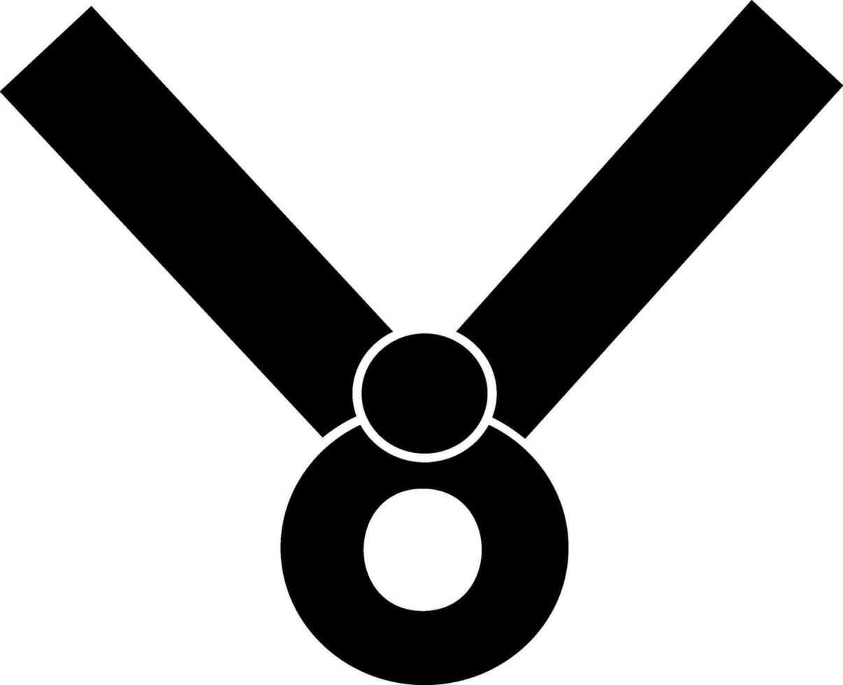 Flat illustration of a medal with ribbon. vector