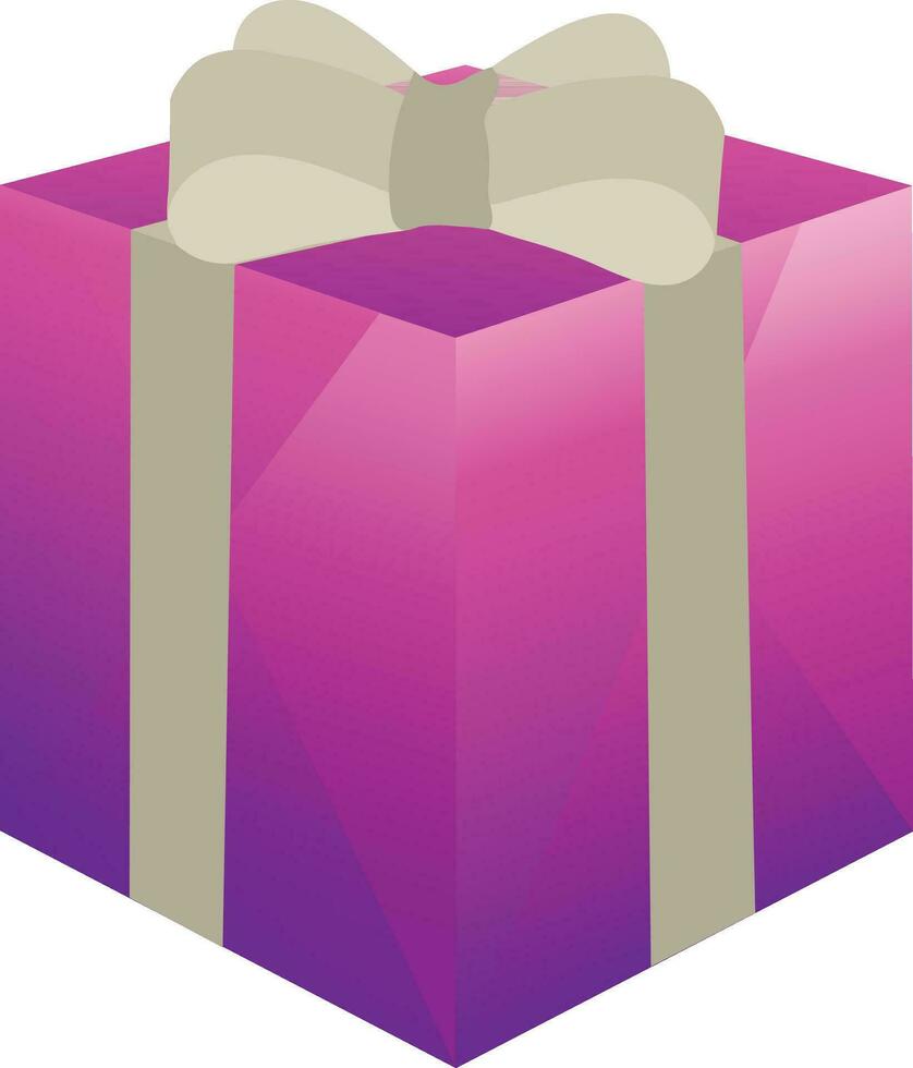 3D purple color gift box. vector