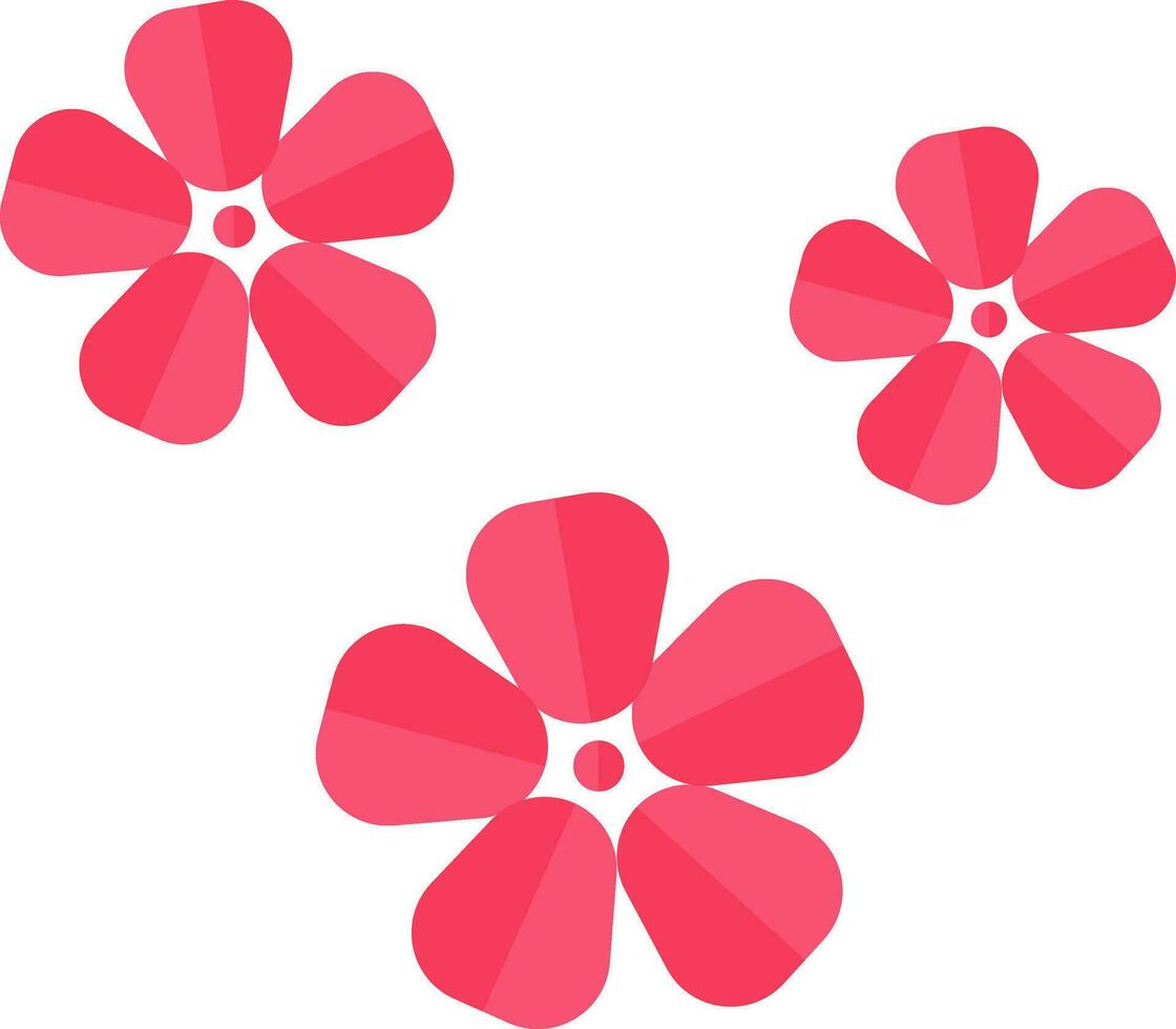 Red color icon of flowers in flat style. vector
