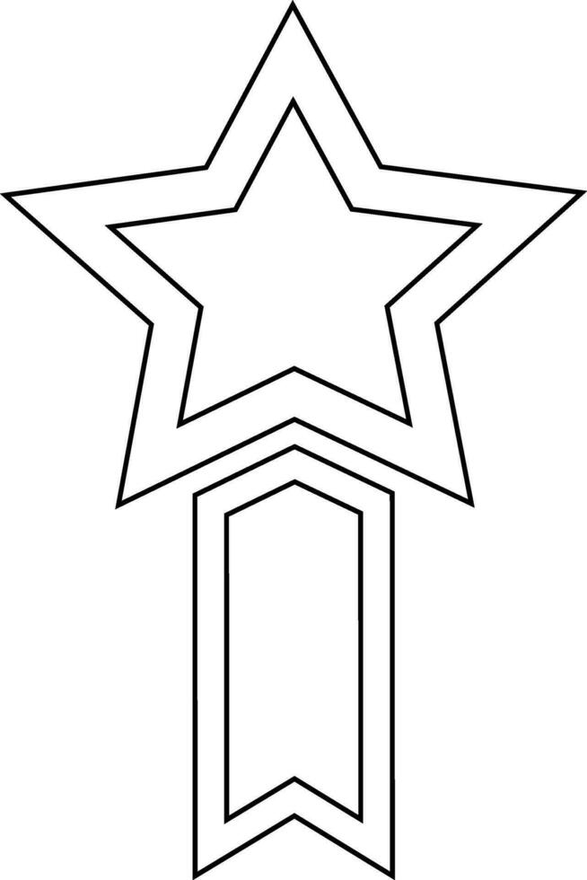 Badge with ribbon in flat style. vector