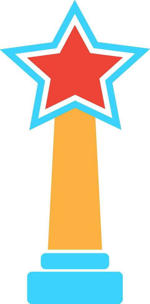 Red star decorated trophy award icon. vector