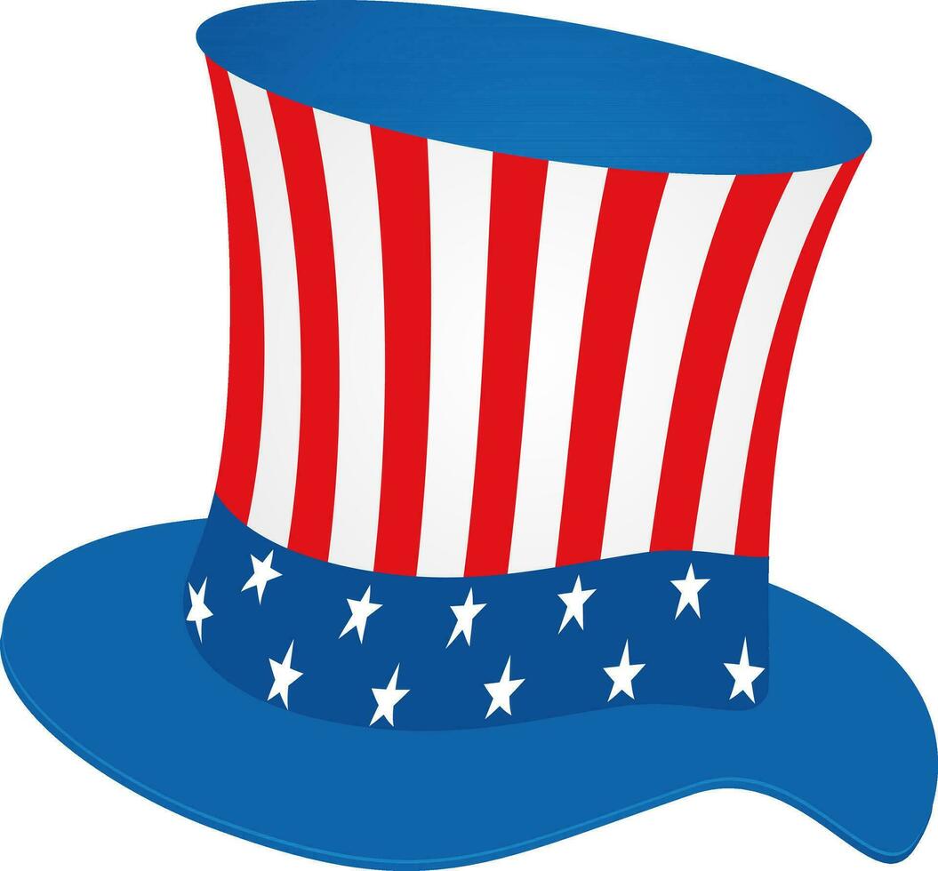 Beautiful hat decorated with American Flag colors. vector