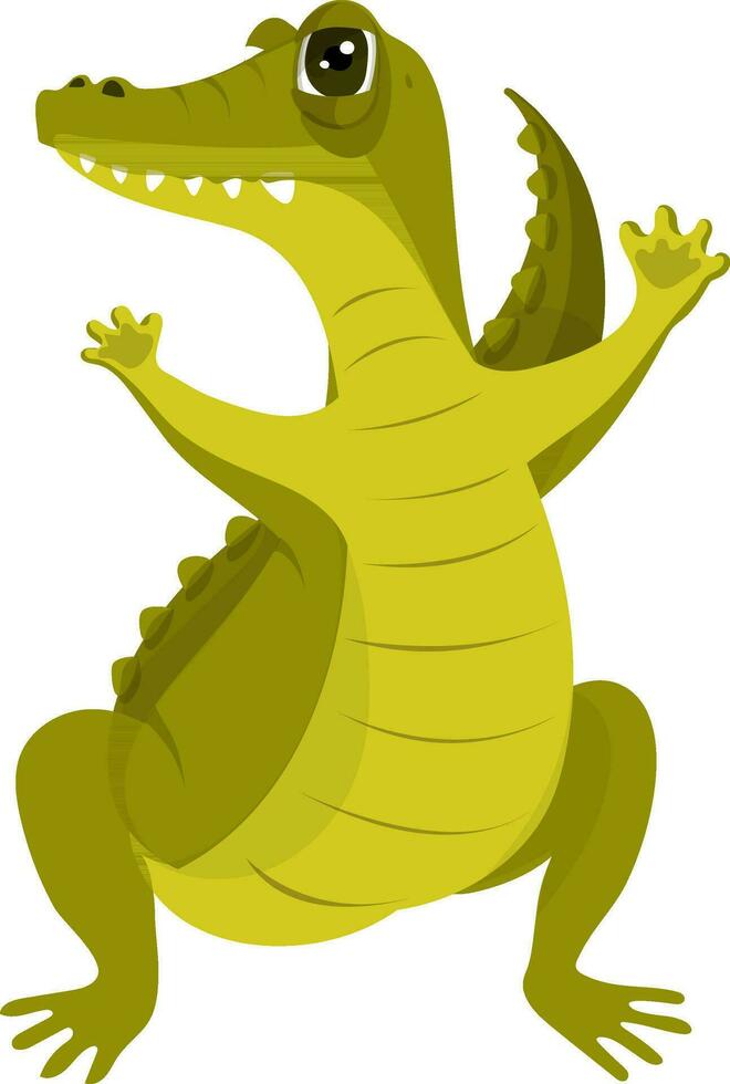 Cartoon character of dinosaur in flat style. vector