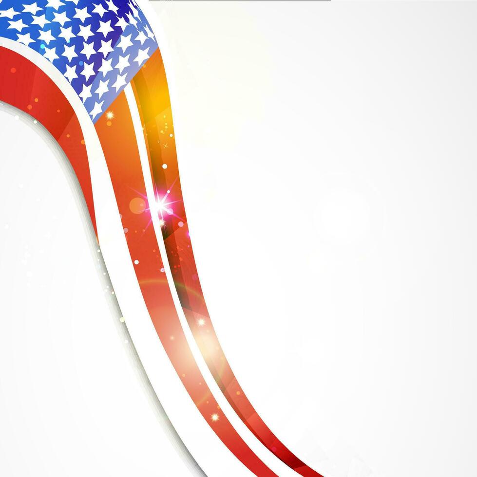 American Flag colors waves design. vector