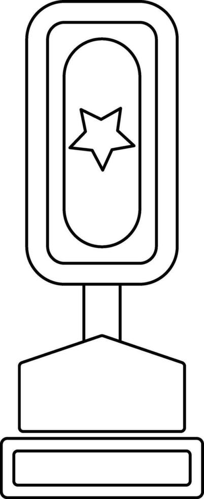 Flat star decorated trophy award. vector