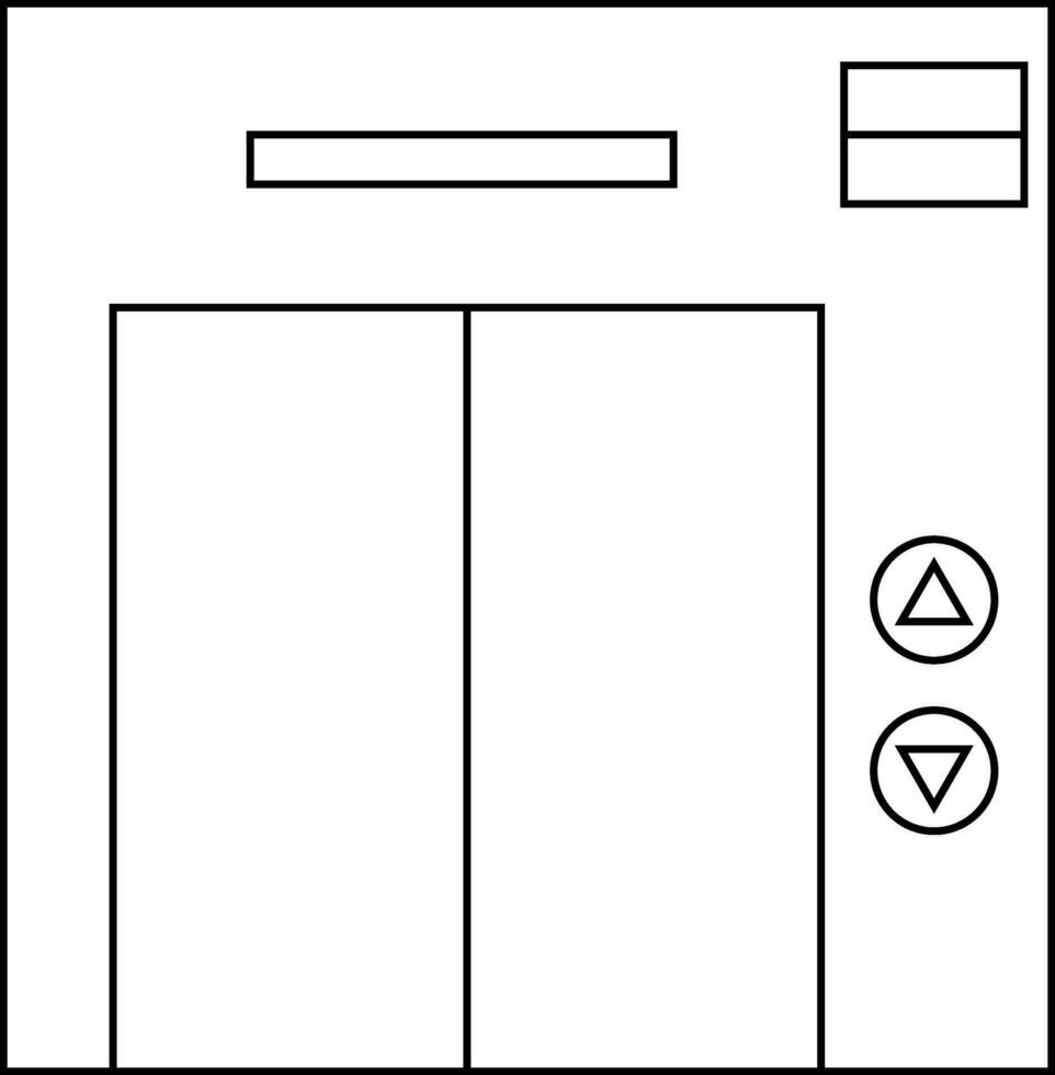 Isolated line art elevator icon. vector