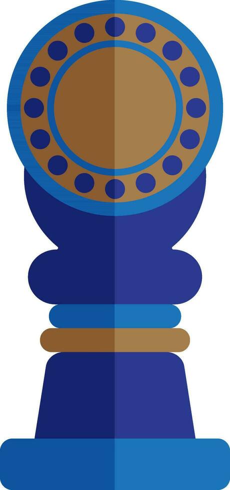 Isolated blue trophy award icon. vector