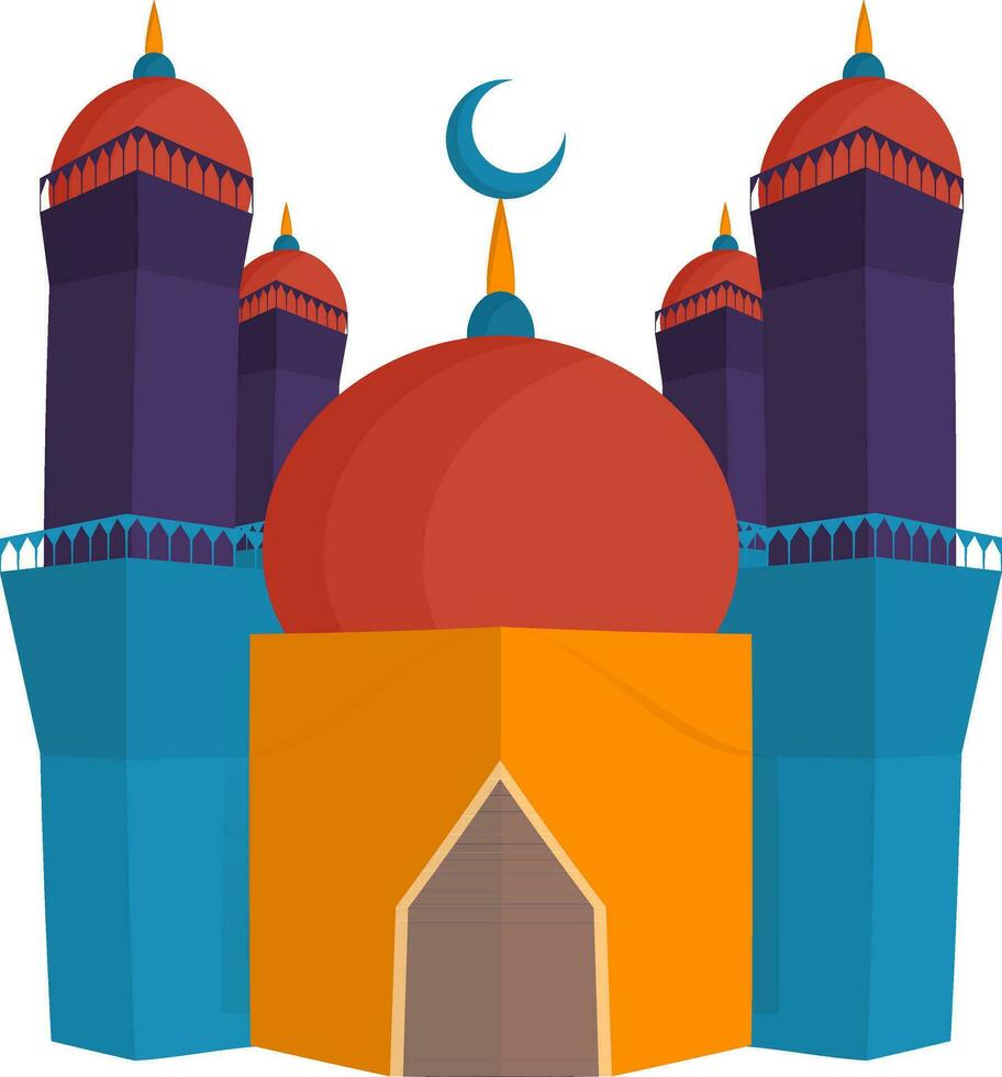 Illustration of colorful paper Mosque design. vector
