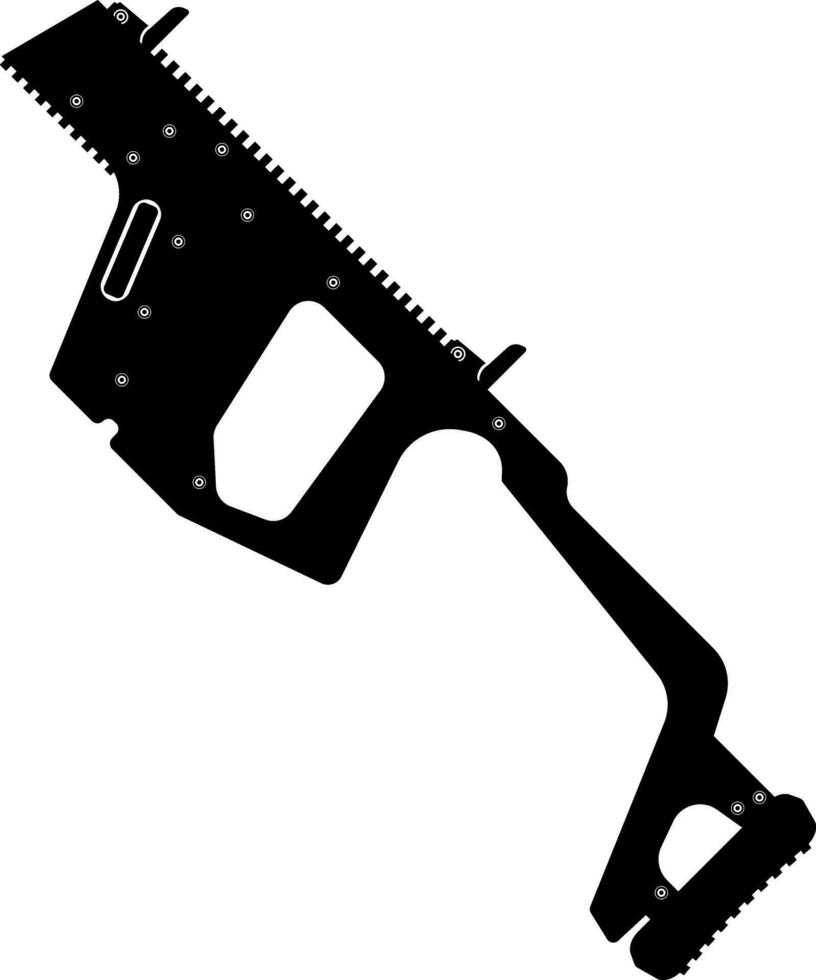 Flat style gun in black and white color. vector