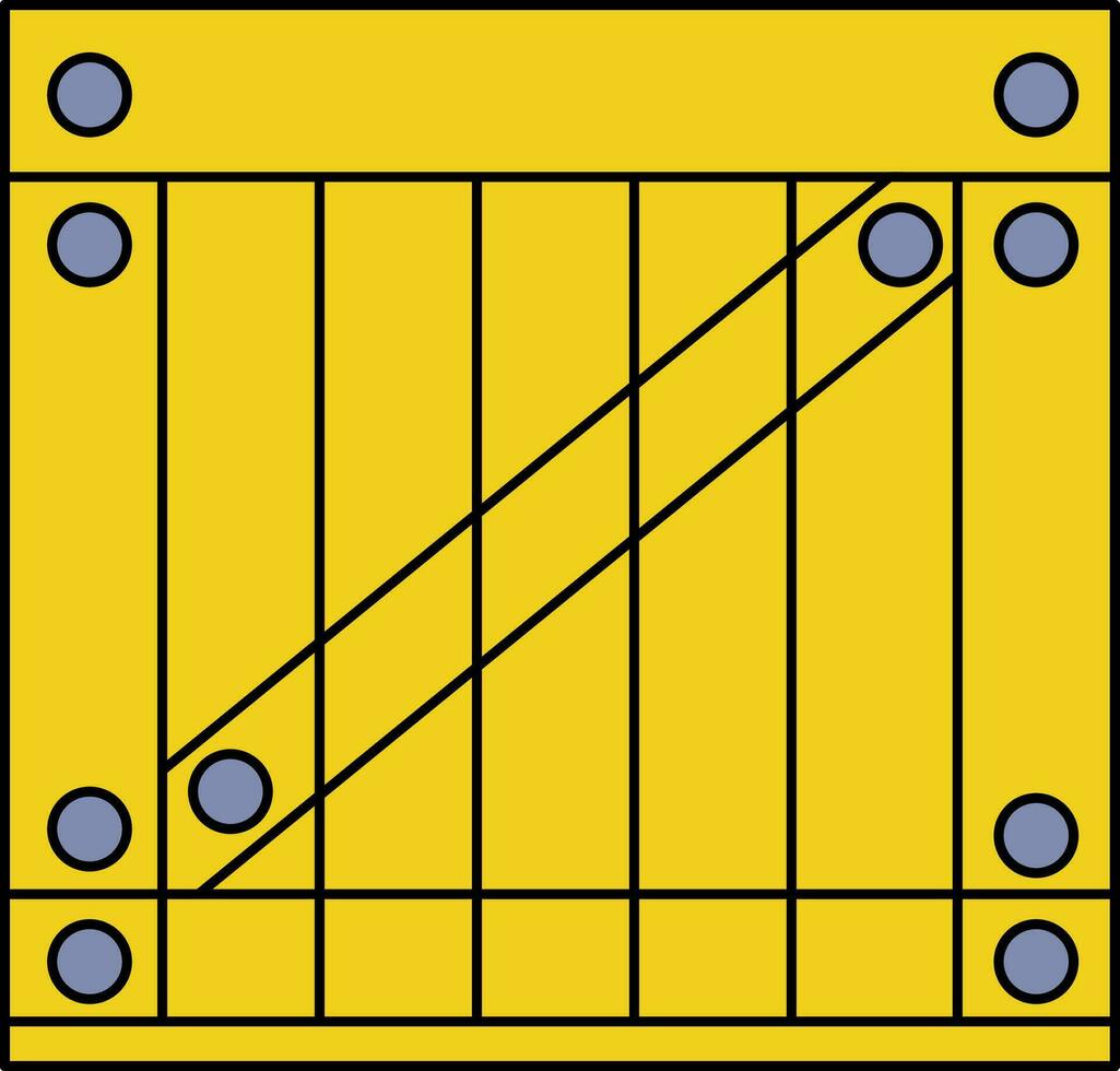 de madera amarillo caja icono o símbolo. vector