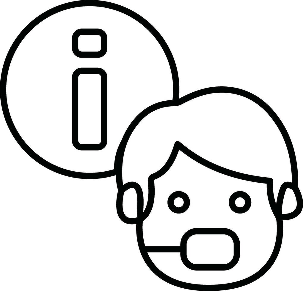 Information customer care icon in thin line art. vector