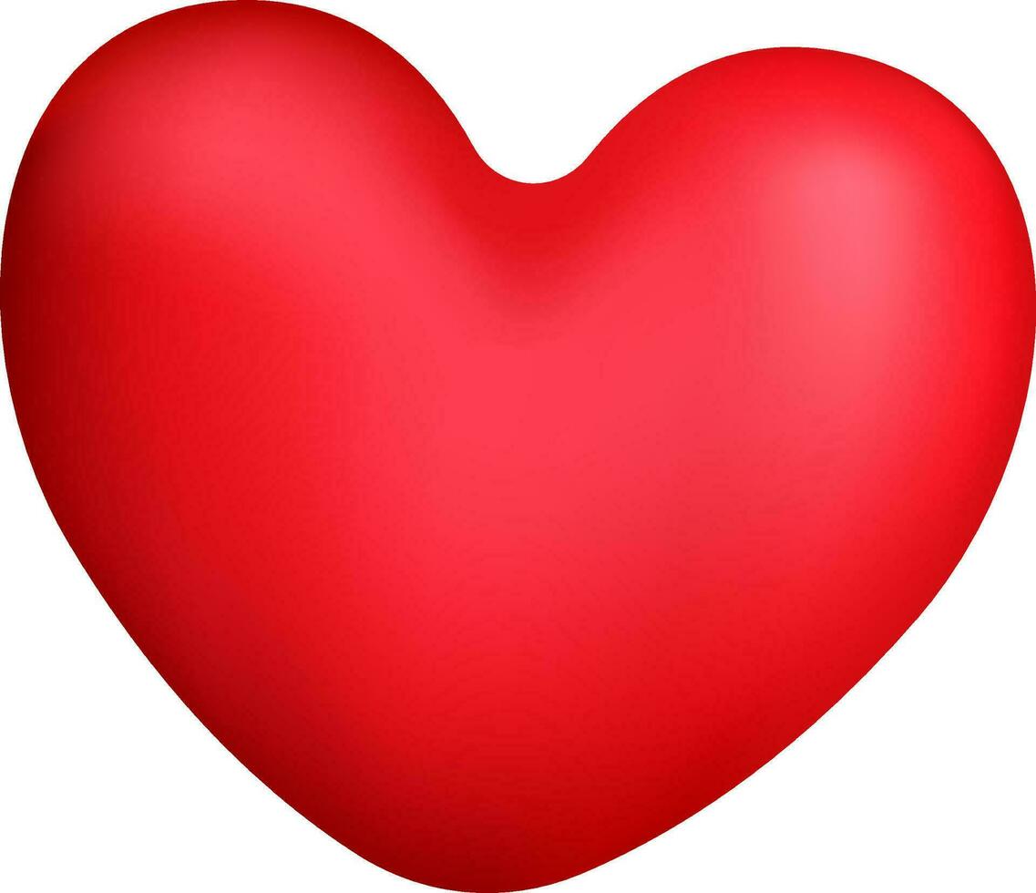 Glossy heart on white background. vector