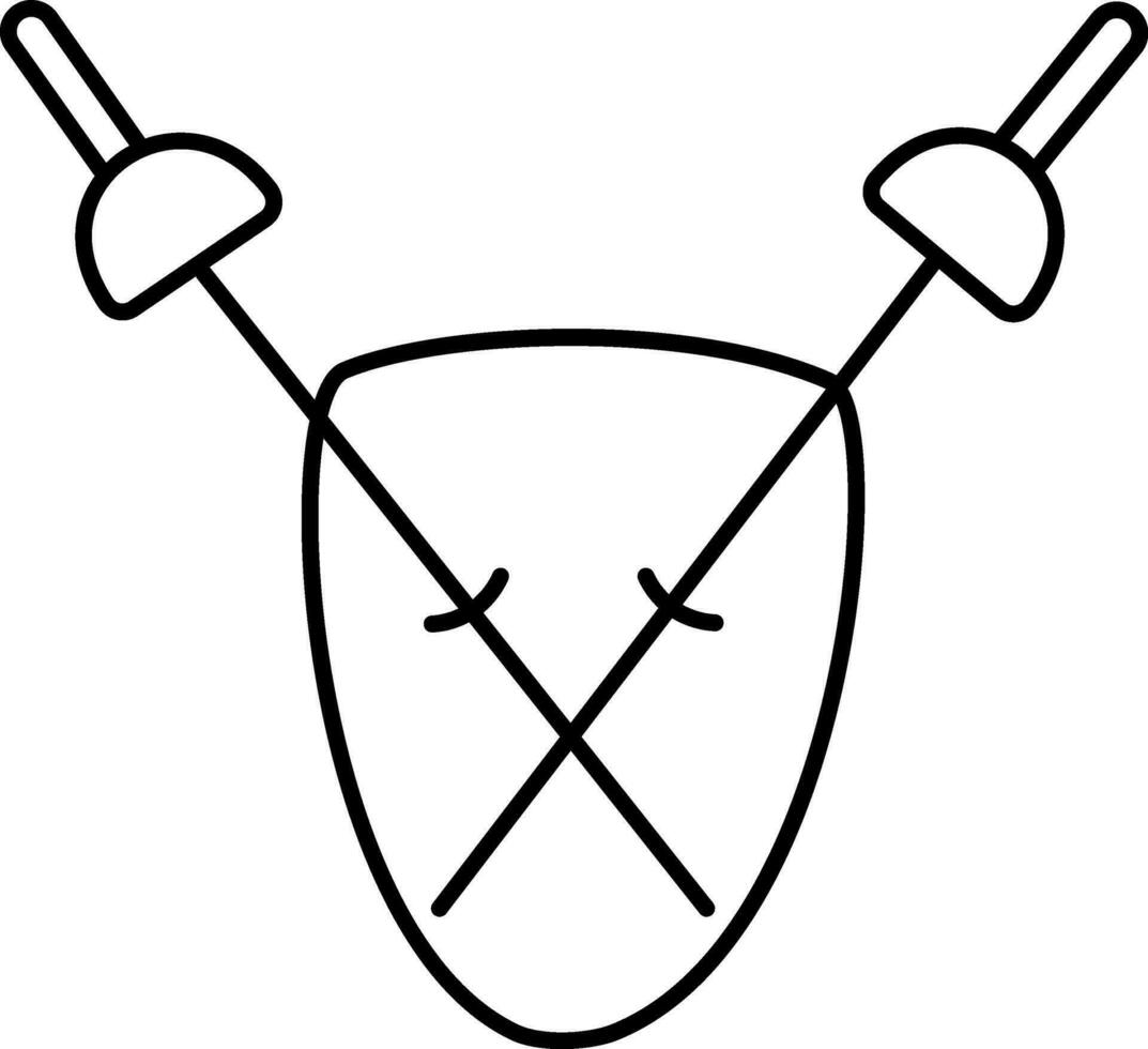 Illustration of Shield with Swords. vector