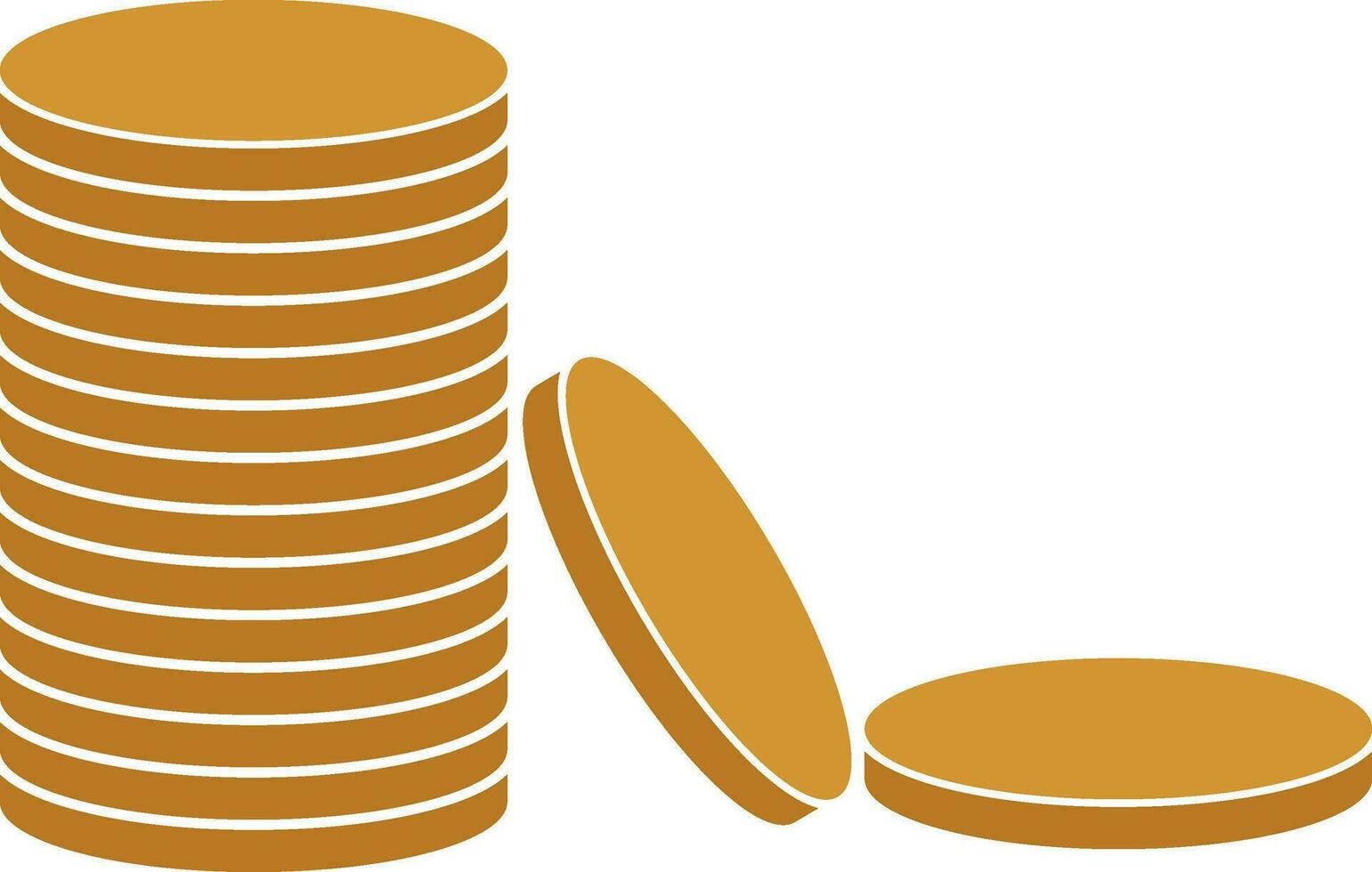 Flat style yellow stack of coin. vector