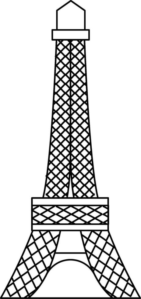 eiffel torre icono en negro Delgado línea. vector