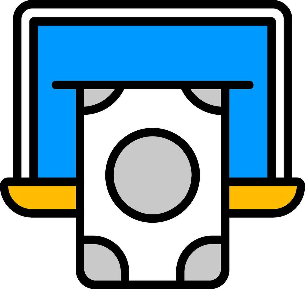 Online Money Transaction or Payment App in Laptop Icon Colorful icon. vector