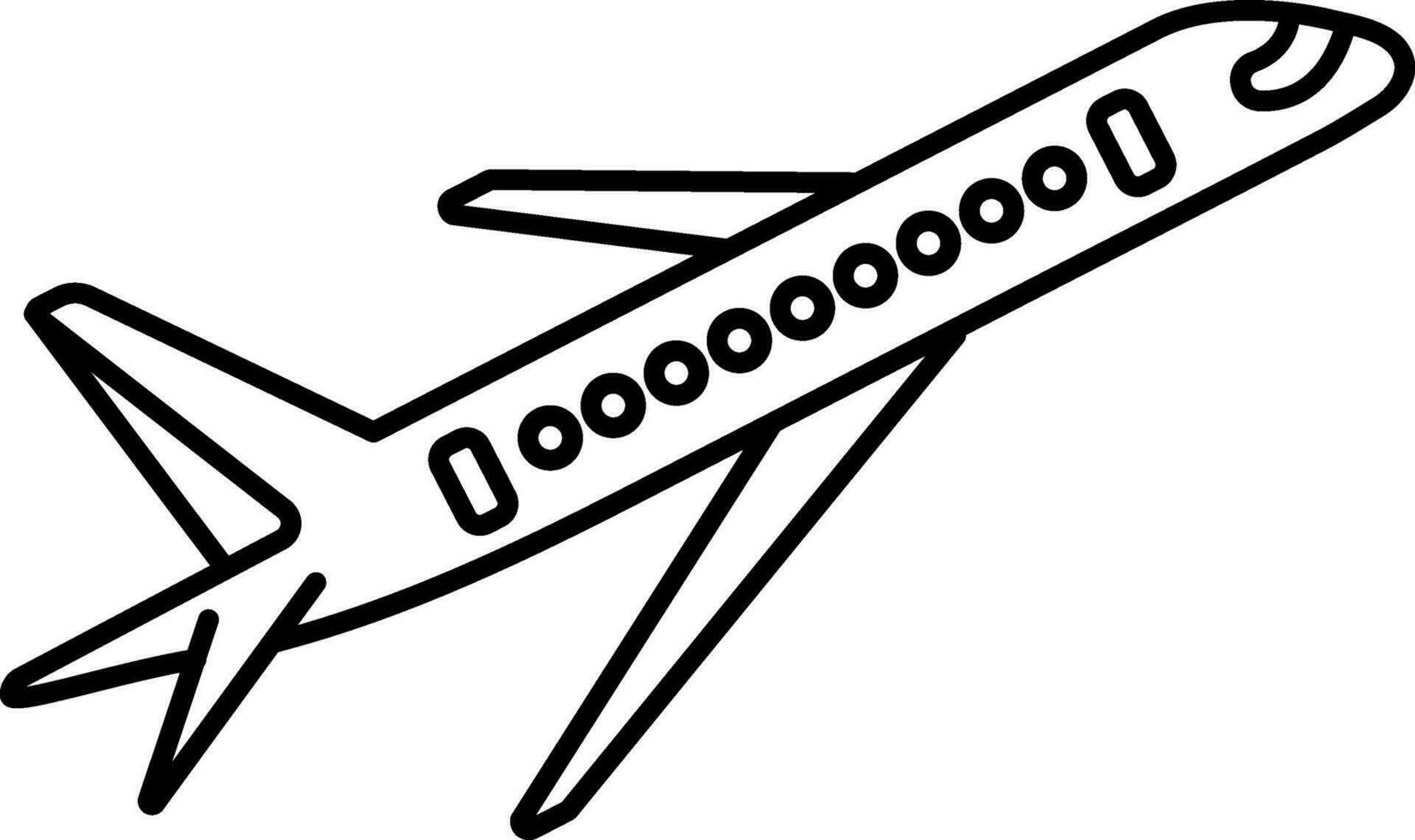 Left side view of a flying Airplane. vector