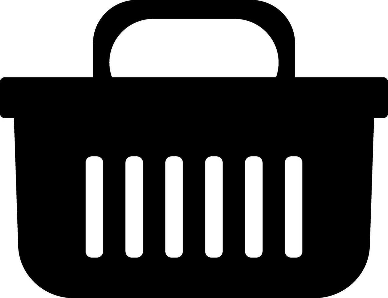 Isolated basket illustration in black color. vector