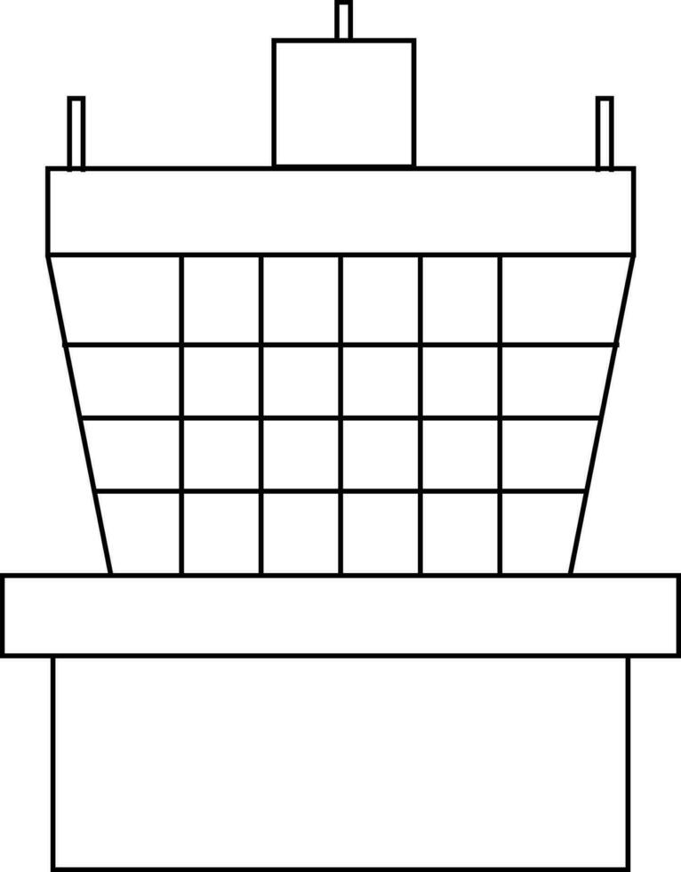 Icon of air traffic control tower in airport. vector