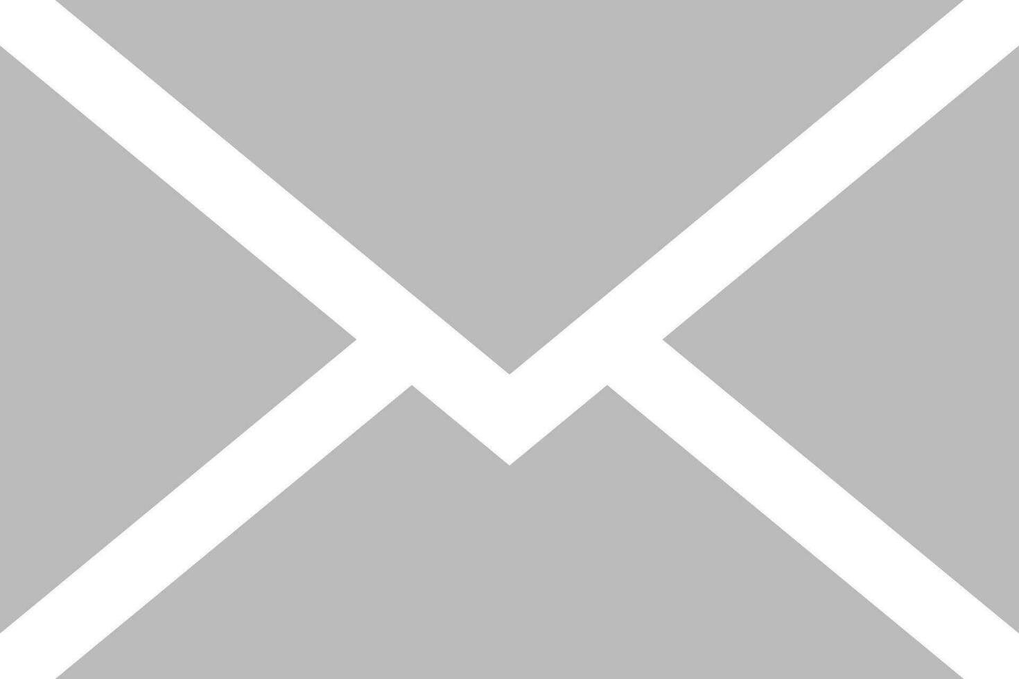 Flat style envelope icon in gray color. vector