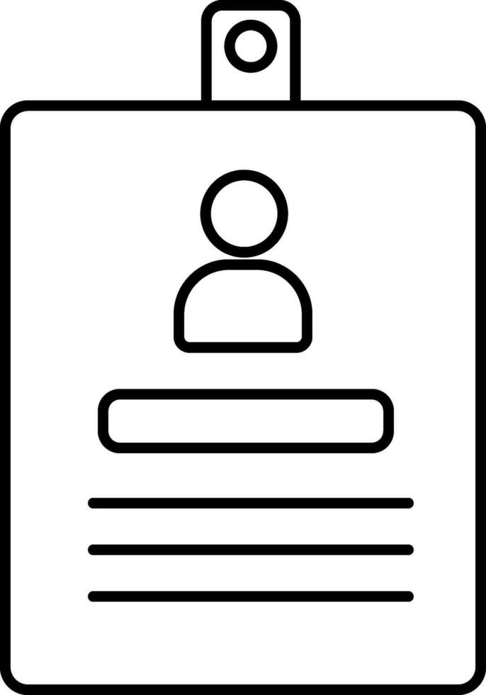 Line art symbol of Identity Card. vector