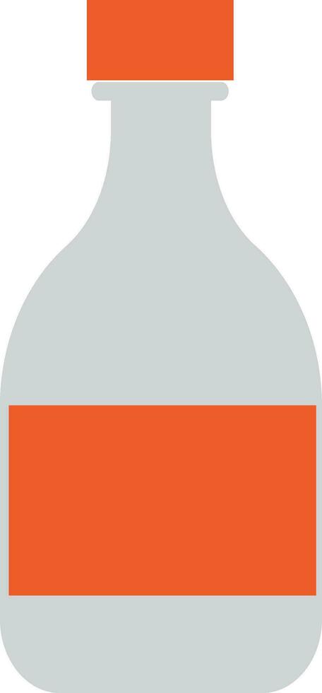 Flat bottle icon in orange color. vector