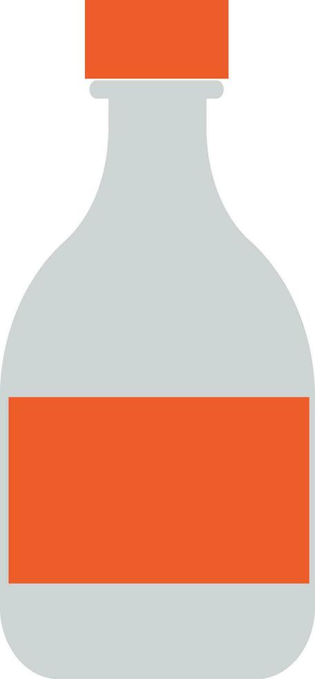 plano botella icono en naranja color. vector