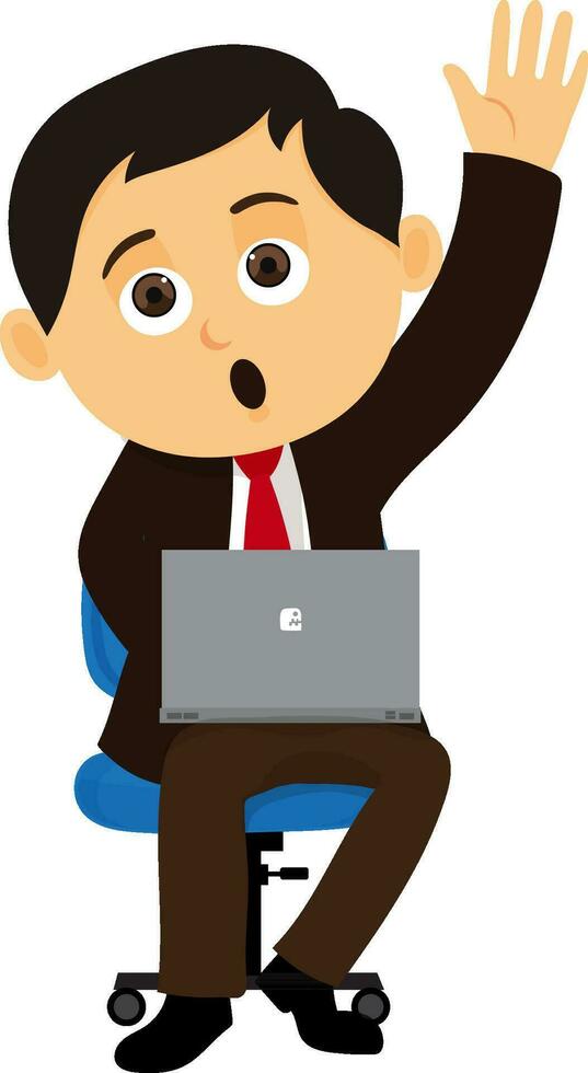 Working Businessman character. vector