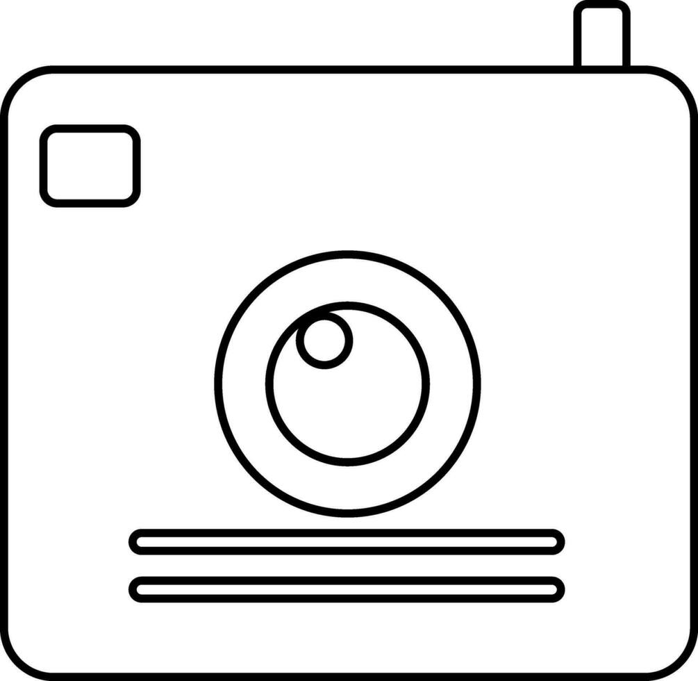 Polaroid in line art illustration. vector