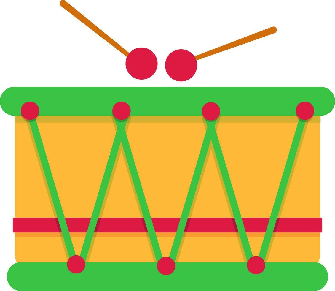 Illustration of drum with sticks. vector