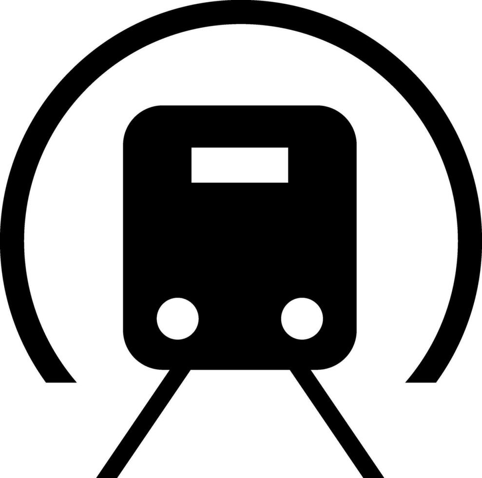 ilustración de ferrocarril túnel con tren icono. vector