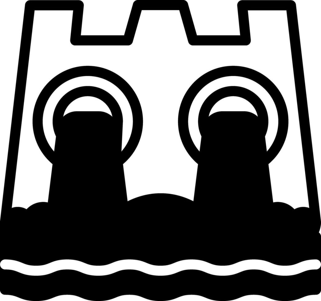 solid icon for hydro power vector