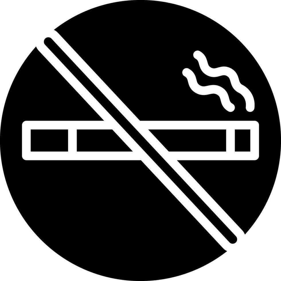 sólido icono para No de fumar vector