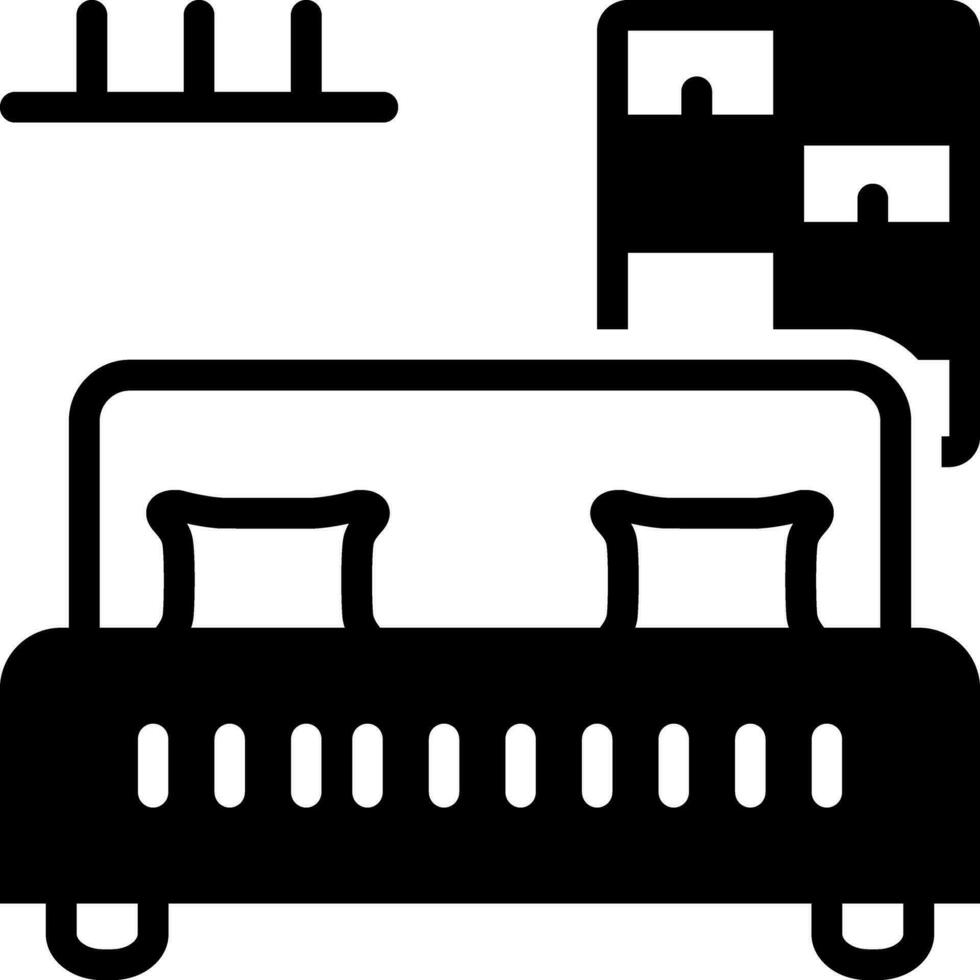 solid icon for bedroom bar vector