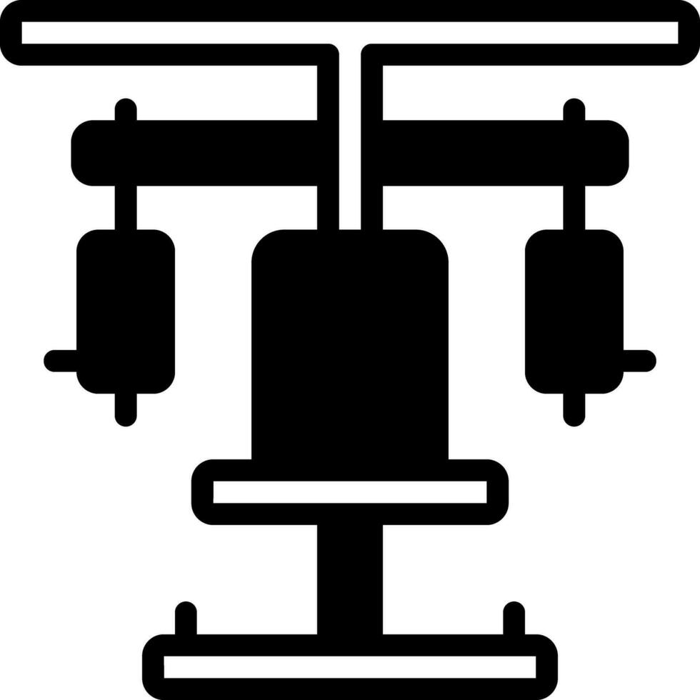 sólido icono para gimnasio vector