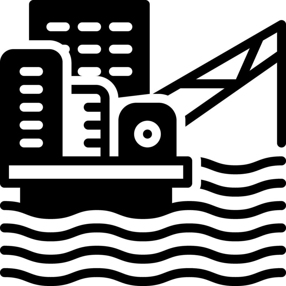 solid icon for offshore platform vector