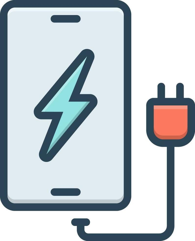 color icon for phone charging vector