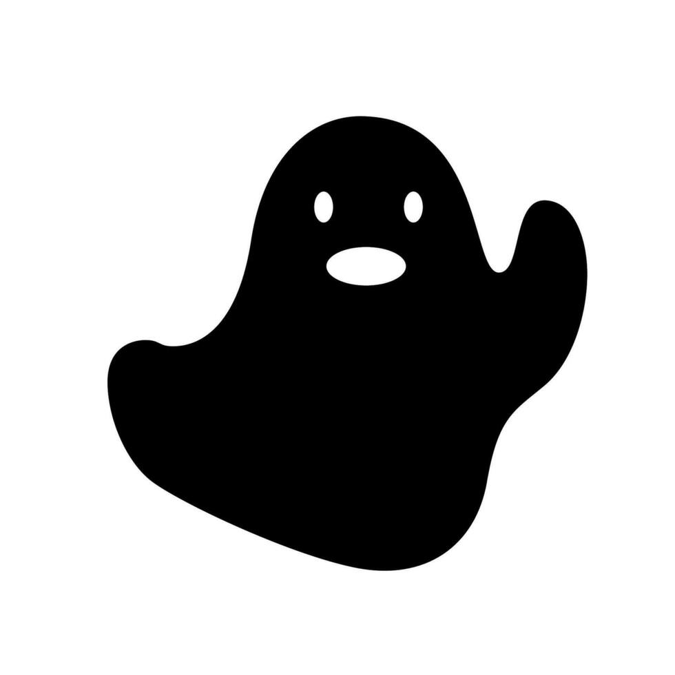 Halloween ghost, flat silhouette. Vector Illustration