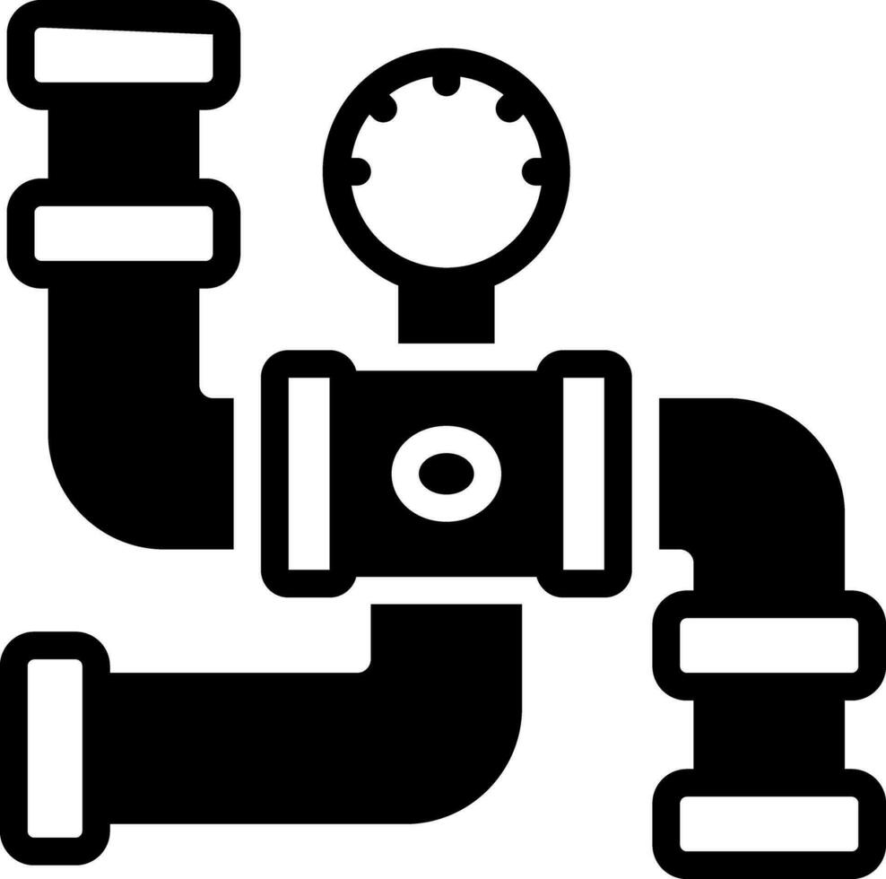 sólido icono para gas tubería vector