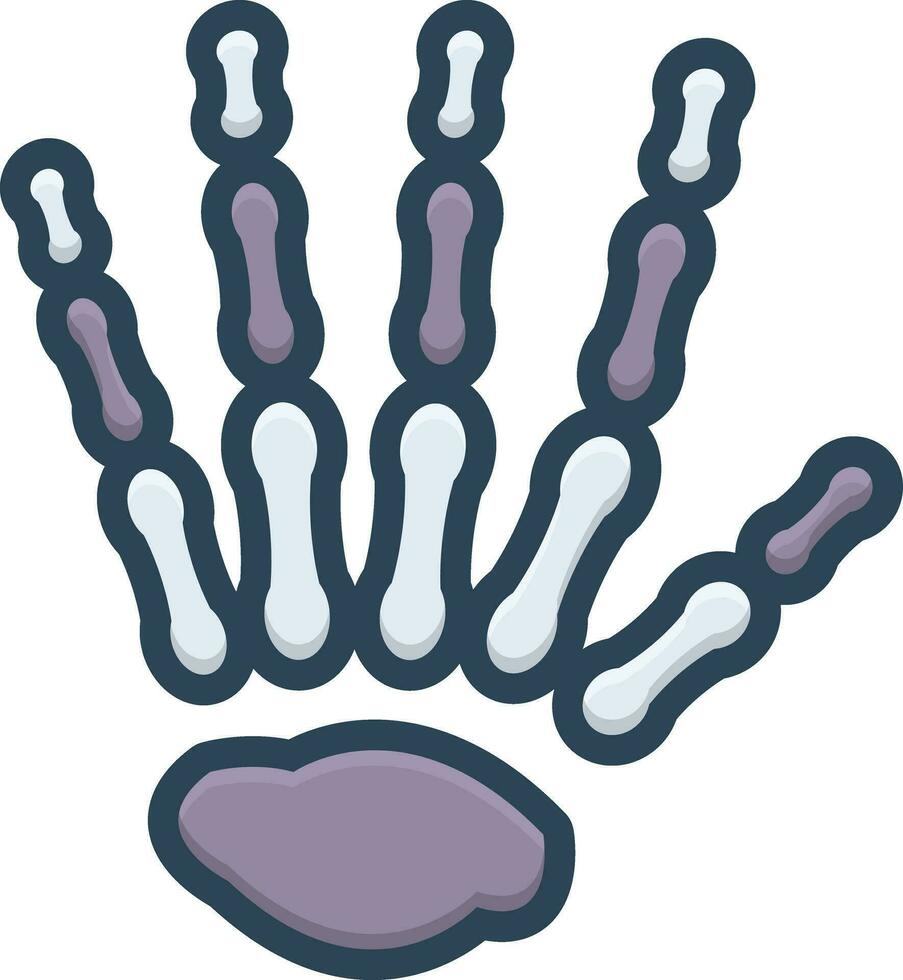 color icon for hand bones vector