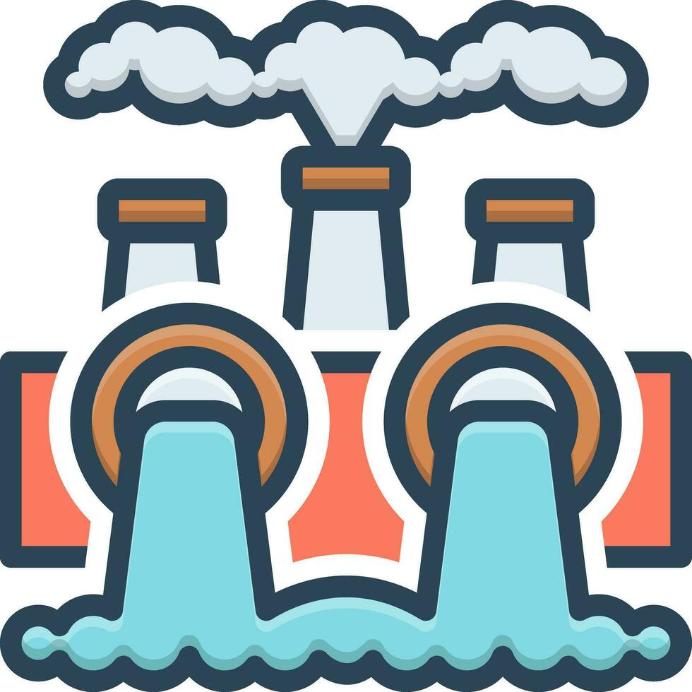 color icon for environmental pollution vector