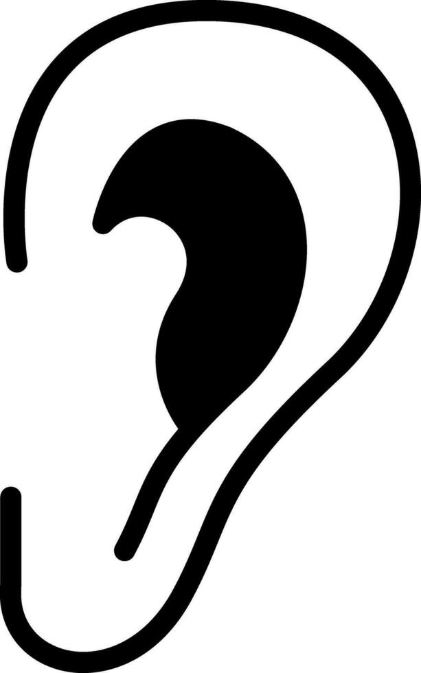 solid icon for ear vector