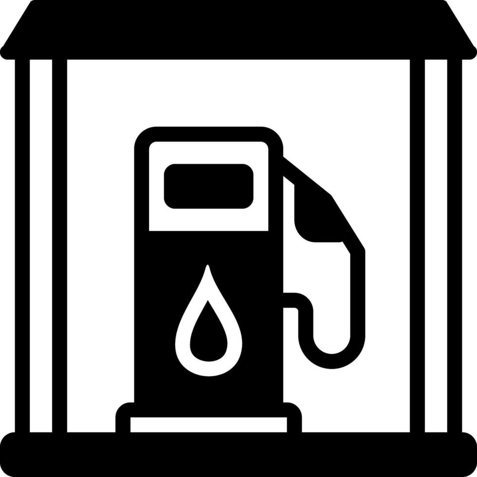 solid icon for gas station vector