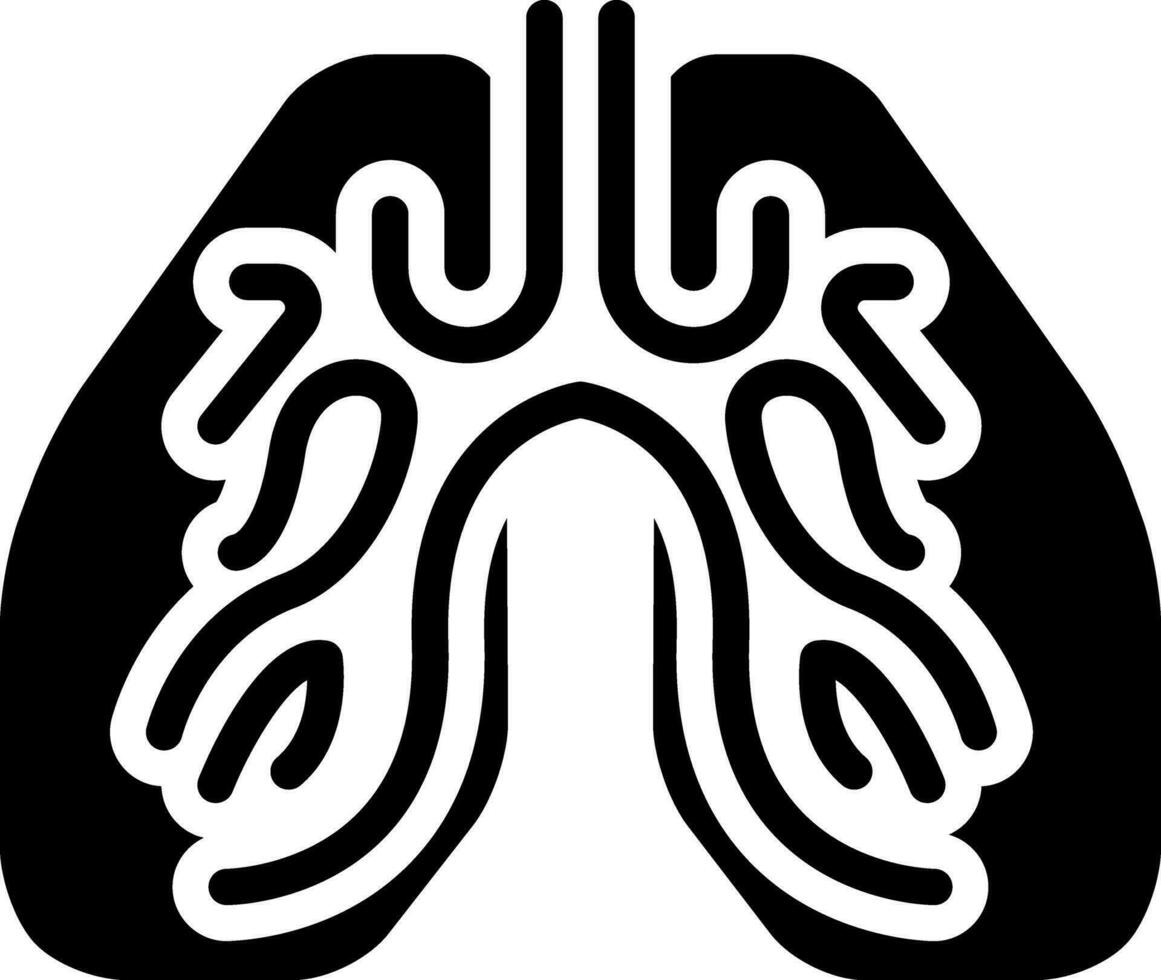 solid icon for lungs vector